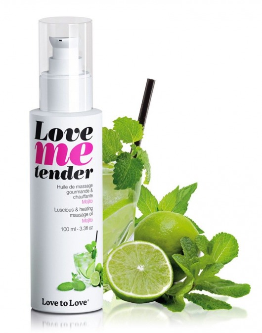 Съедобное согревающее массажное масло Love Me Tender Mojito с ароматом мохито - 100 мл. - Love to Love - купить с доставкой в Березниках