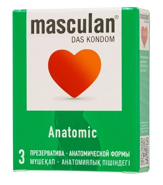 Презервативы анатомической формы Masculan Anatomic - 3 шт. - Masculan - купить с доставкой в Березниках