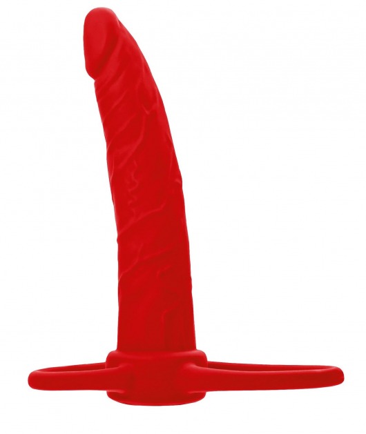 Красная насадка на пенис для двойного проникновения Black Red - 16,5 см. - ToyFa - купить с доставкой в Березниках