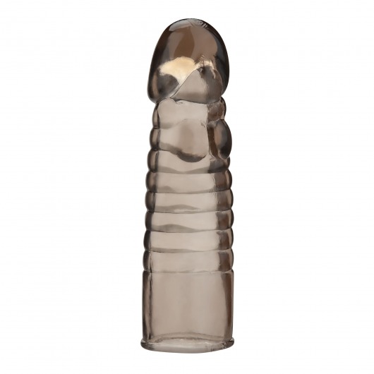 Дымчатая насадка-удлинитель Ribbed Realistic Penis Enhancing Sleeve Extension - 15,2 см. - BlueLine - в Березниках купить с доставкой