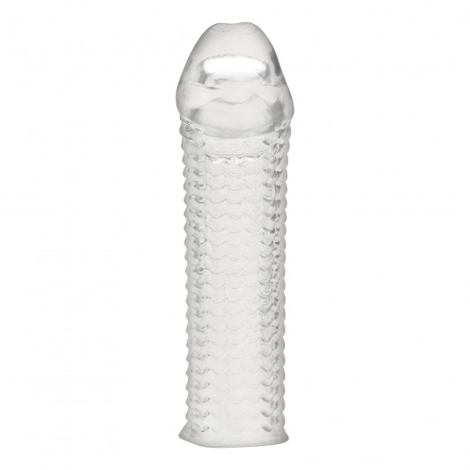 Текстурированная насадка на пенис Clear Textured Penis Enhancing Sleeve Extension - 16,5 см. - BlueLine - в Березниках купить с доставкой