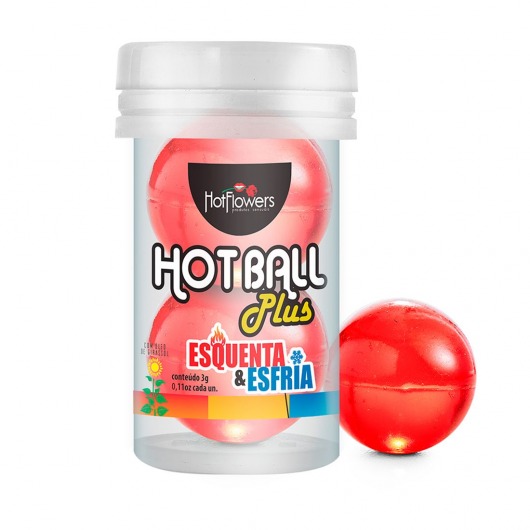 Лубрикант на масляной основе Hot Ball Plus с охлаждающе-разогревающим эффектом (2 шарика по 3 гр.) - HotFlowers - купить с доставкой в Березниках