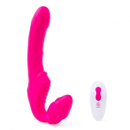 Розовый безремневой страпон на радиоуправлении Strapless Together - 22 см. - Together Toy - купить с доставкой в Березниках