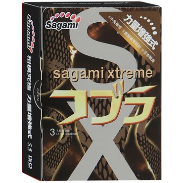 Суженные к основанию презервативы Sagami Xtreme COBRA - 3 шт. - Sagami - купить с доставкой в Березниках