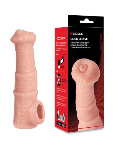 Телесная фантазийная насадка на член Cock Sleeve Size M - KOKOS - в Березниках купить с доставкой