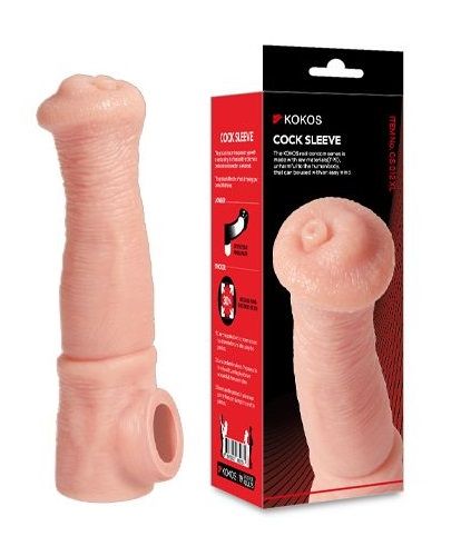 Телесная фантазийная насадка на член Cock Sleeve Size L - KOKOS - в Березниках купить с доставкой