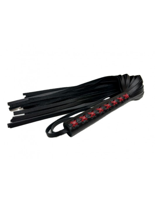 Кожаная плеть Sex Game с красным плетением на рукояти - 57 см. - БДСМ Арсенал - купить с доставкой в Березниках