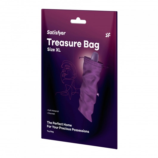 Фиолетовый мешочек для хранения игрушек Treasure Bag XL - Satisfyer - купить с доставкой в Березниках