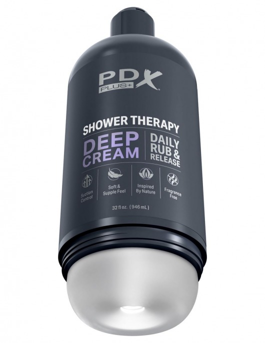 Мастурбатор в бутылке Shower Therapy Deep Cream - Pipedream - в Березниках купить с доставкой