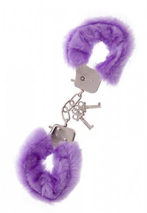 Фиолетовые меховые наручники METAL HANDCUFF WITH PLUSH LAVENDER - Dream Toys - купить с доставкой в Березниках