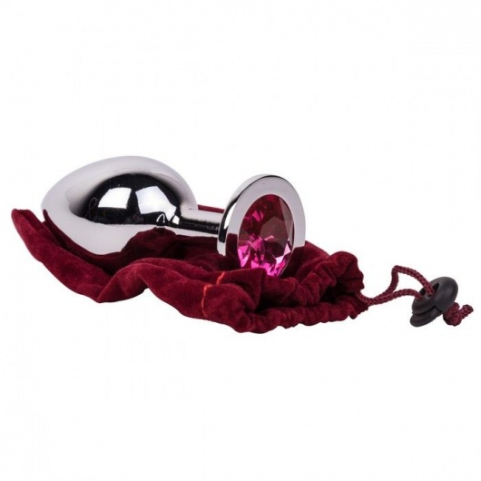 Большой стальной плаг с розовым кристаллом Pink Bubble Gum - 9,5 см. - Erotic Fantasy - купить с доставкой в Березниках