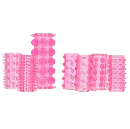 Набор из 7 розовых насадок на пенис ONE-A-DAY PENIS SLEEVES PINK - Seven Creations - в Березниках купить с доставкой
