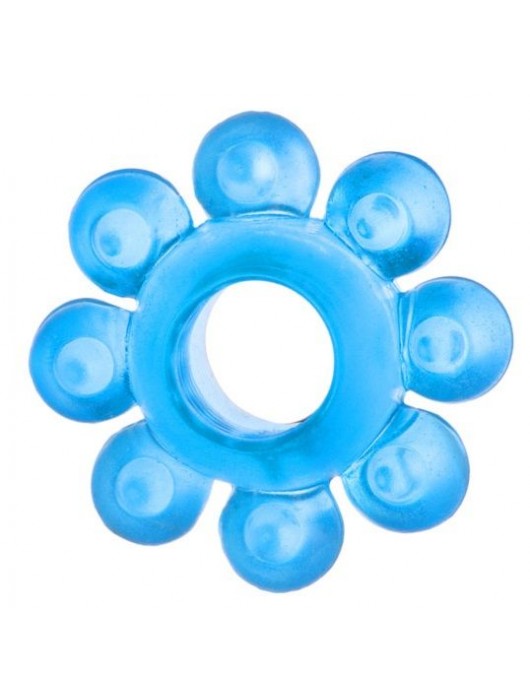 Голубая гелевая насадка-цветок - Toyfa Basic - в Березниках купить с доставкой