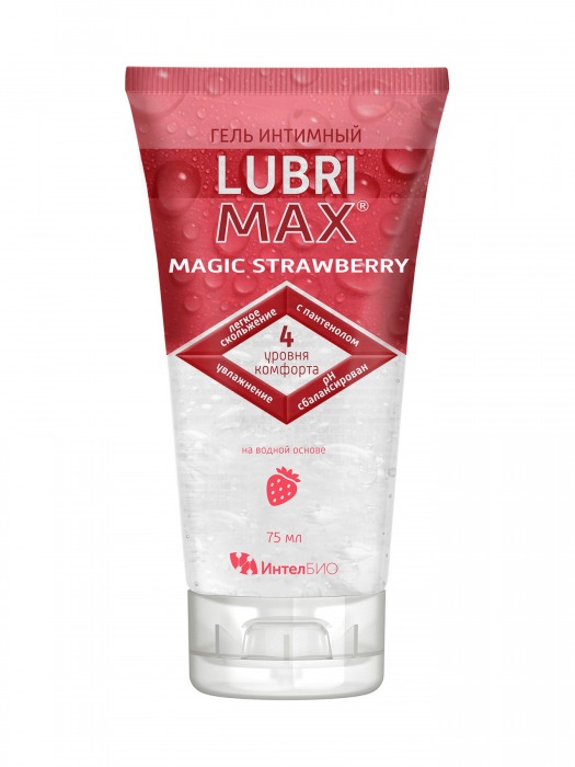 Интимный гель-смазка на водной основе Lubrimax Magic Strawberry - 75 мл. - ИнтелБИО - купить с доставкой в Березниках