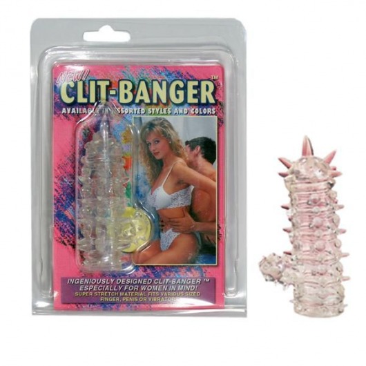 Прозрачная насадка с шипами и клиторальной шишечкой CLIT-BANGER SLEEVE IN CLEAR - Tonga - в Березниках купить с доставкой