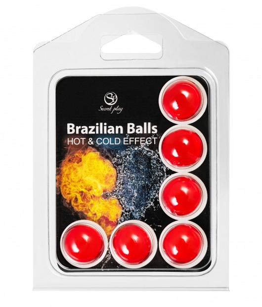 Набор из 6 шариков с массажным маслом Brazilian Balls с охлаждающим и разогревающим эффектом - Secret Play - купить с доставкой в Березниках