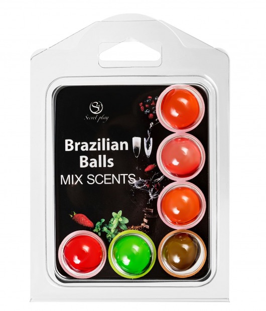 Набор из 6 шариков с ароматизированными массажными маслами Brazilian Balls - Secret Play - купить с доставкой в Березниках