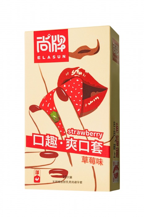 Презервативы Elasun Strawberry с аромато клубники - 10 шт. - Elasun - купить с доставкой в Березниках