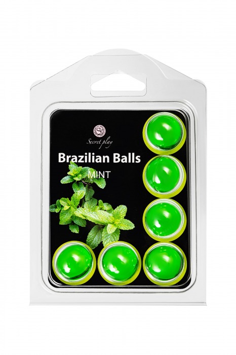 Набор из 6 шариков с массажным маслом Brazilian Balls с ароматом мяты - Secret Play - купить с доставкой в Березниках