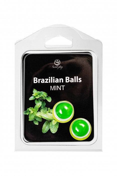 Набор из 2 шариков с массажным маслом Brazilian Balls с ароматом мяты - Secret Play - купить с доставкой в Березниках