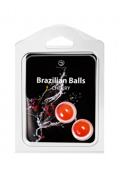 Набор из 2 шариков с массажным маслом Brazilian Balls с ароматом вишни - Secret Play - купить с доставкой в Березниках