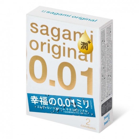 Увлажнённые презервативы Sagami Original 0.01 Extra Lub - 2 шт. - Sagami - купить с доставкой в Березниках