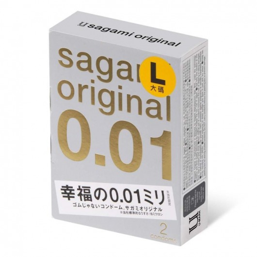 Презервативы Sagami Original 0.01 L-size увеличенного размера - 2 шт. - Sagami - купить с доставкой в Березниках