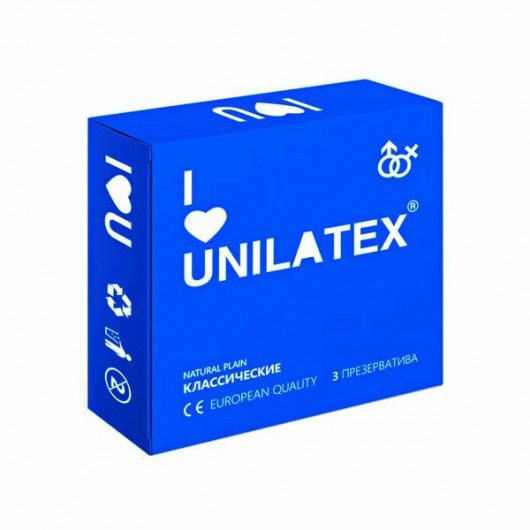 Классические презервативы Unilatex Natural Plain - 3 шт. - Unilatex - купить с доставкой в Березниках