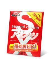 Утолщенный презерватив Sagami Xtreme FEEL LONG с точками - 1 шт. - Sagami - купить с доставкой в Березниках