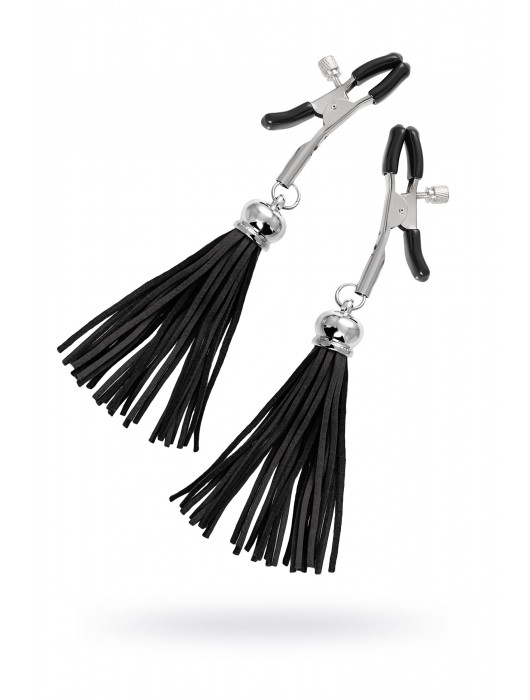 Зажимы на соски «Прищепки» с черными кисточками из замши - Pecado - купить с доставкой в Березниках