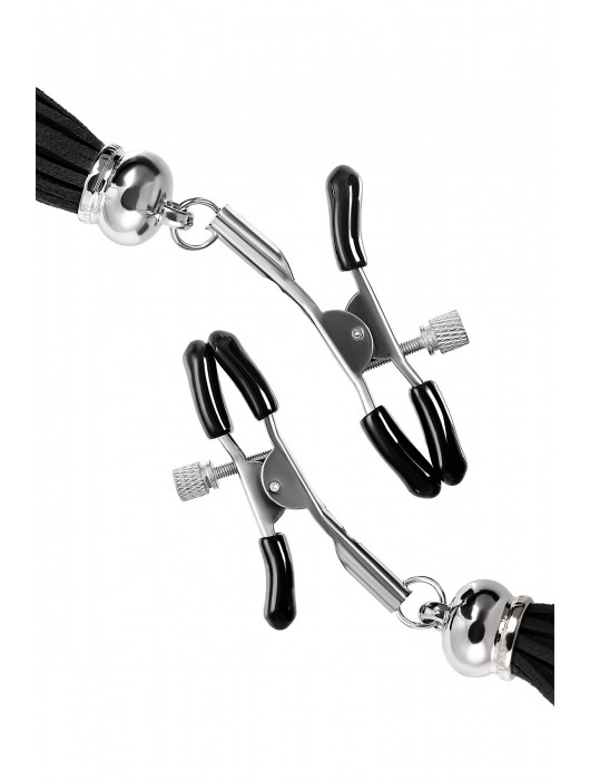 Зажимы на соски «Прищепки» с черными кисточками из замши - Pecado - купить с доставкой в Березниках