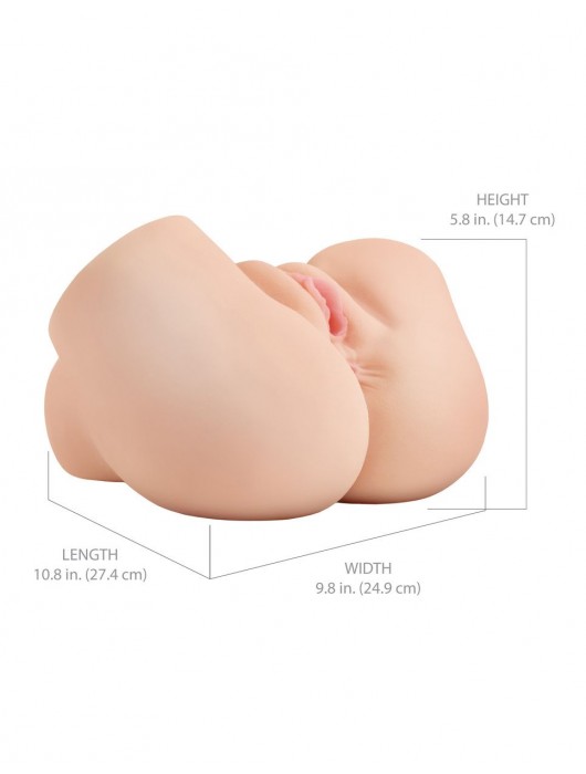 Телесный мастурбатор-полуторс с вибрацией и эффектом всасывания Back That Ass Up - Pipedream - в Березниках купить с доставкой