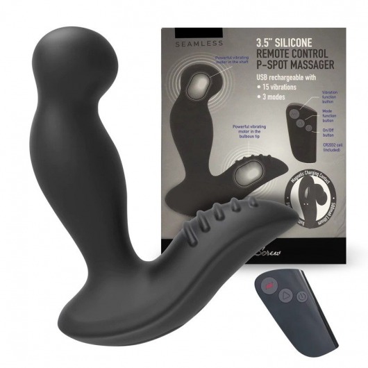 Черный вибромассажер простаты 3,5’’ Remote Control P-spot Massager - 12,5 см. - Erokay - в Березниках купить с доставкой