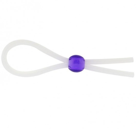 Прозрачное лассо с фиолетовой бусиной SILICONE COCK RING WITH BEAD LAVENDER - NMC - в Березниках купить с доставкой