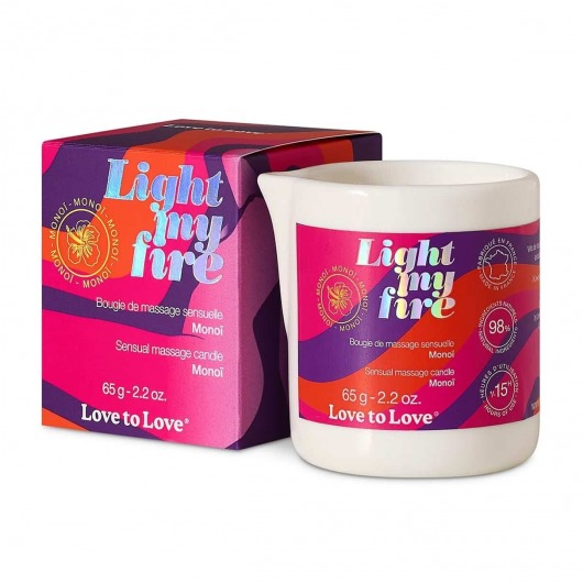 Массажная свеча Light My Fire с ароматом моной - 80 мл. - Love to Love - купить с доставкой в Березниках