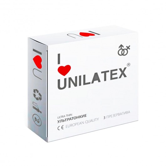 Ультратонкие презервативы Unilatex Ultra Thin - 3 шт. - Unilatex - купить с доставкой в Березниках