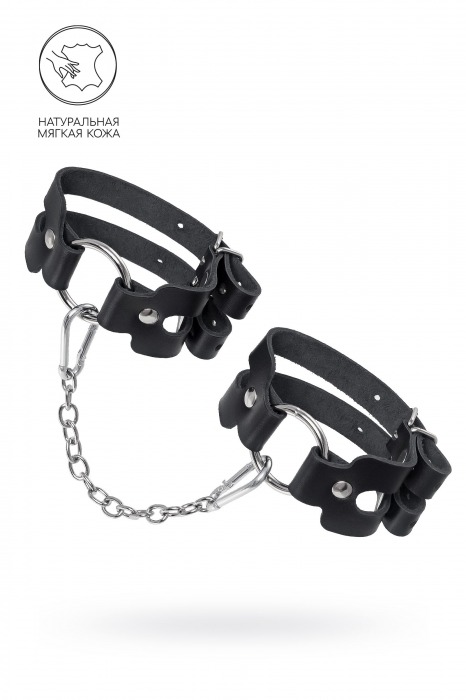 Черные кожаные оковы из двух ремешков - Pecado - купить с доставкой в Березниках