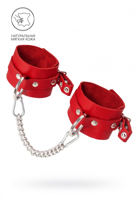 Красные мягкие кожаные оковы с люверсами - Pecado - купить с доставкой в Березниках