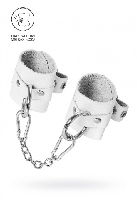 Белые мягкие кожаные наручники с люверсами - Pecado - купить с доставкой в Березниках