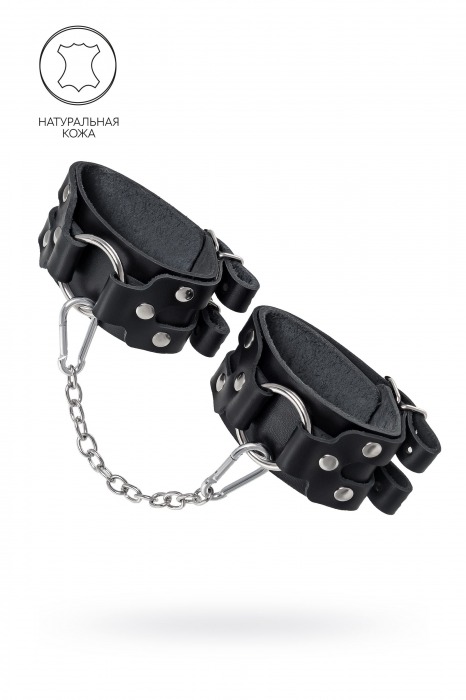 Черные кожаные оковы с двумя ремешками - Pecado - купить с доставкой в Березниках