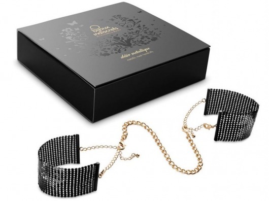 Чёрные дизайнерские наручники Desir Metallique Handcuffs Bijoux - Bijoux Indiscrets - купить с доставкой в Березниках