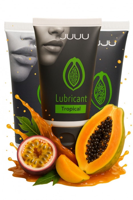 Набор из 3 съедобных лубрикантов JUJU со вкусом тропических фруктов - JuJu - купить с доставкой в Березниках
