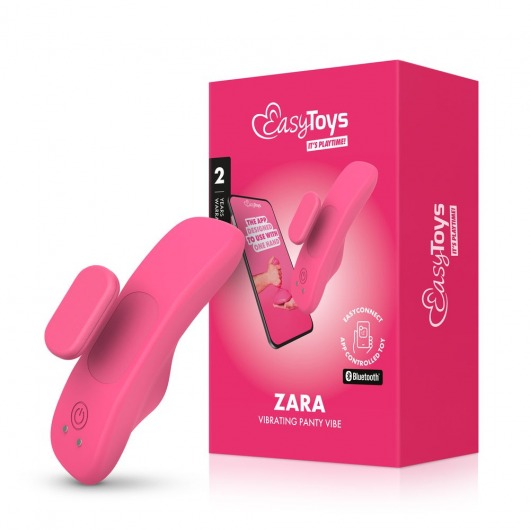 Розовый интерактивный вибростимулятор в трусики Zara - Easy toys