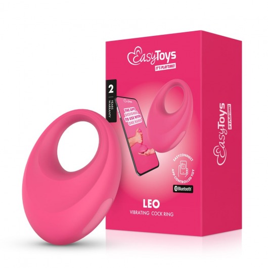 Розовое интерактивное эрекционное виброкольцо Leo - Easy toys - в Березниках купить с доставкой
