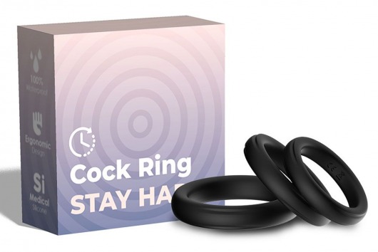 Набор из 3 черных эрекционных колец Stay Hard - Boys of Toys - в Березниках купить с доставкой