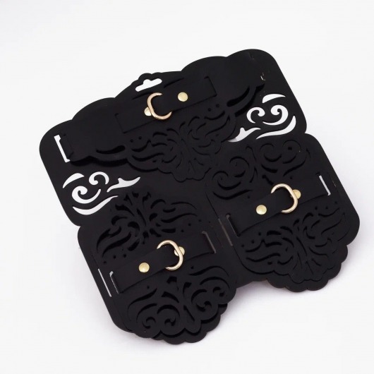 Фигурный набор для БДСМ-игр с узорами и золотистой фурнитурой - Crazy Handmade - купить с доставкой в Березниках