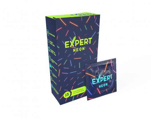 Светящиеся в темноте презервативы Expert Neon - 15 шт. - Expert - купить с доставкой в Березниках