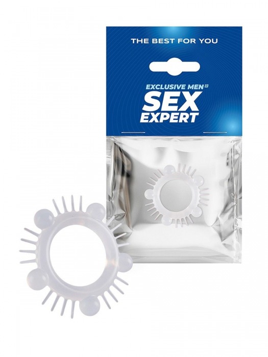 Эластичное эрекционное кольцо с шишечками и шипами - Sex Expert - в Березниках купить с доставкой