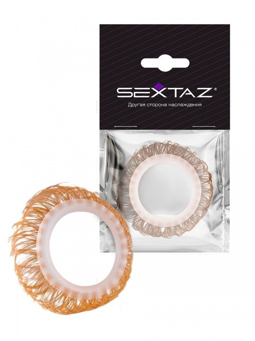 Эрекционное кольцо с бежевыми «ресничками» - Sextaz - в Березниках купить с доставкой