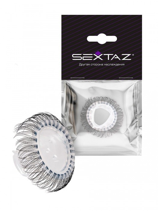 Эластичное эрекционное кольцо с длинными черными «ресничками» - Sextaz - в Березниках купить с доставкой